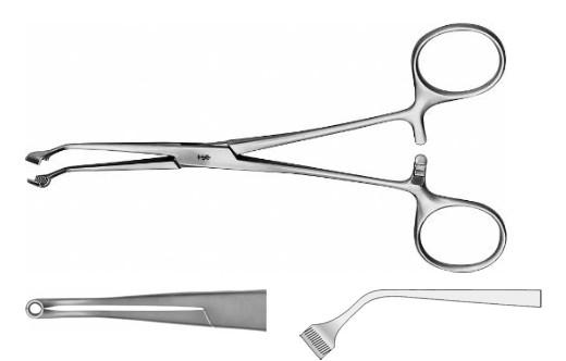 КОРНЦАНГ ДЛЯ СУХОЖИЛЬ ГЕРЦ, ВИГНУТИЙ, 155 ММ, Ø 3 ММ, ЗУБЧАСТІ БРАНШИ